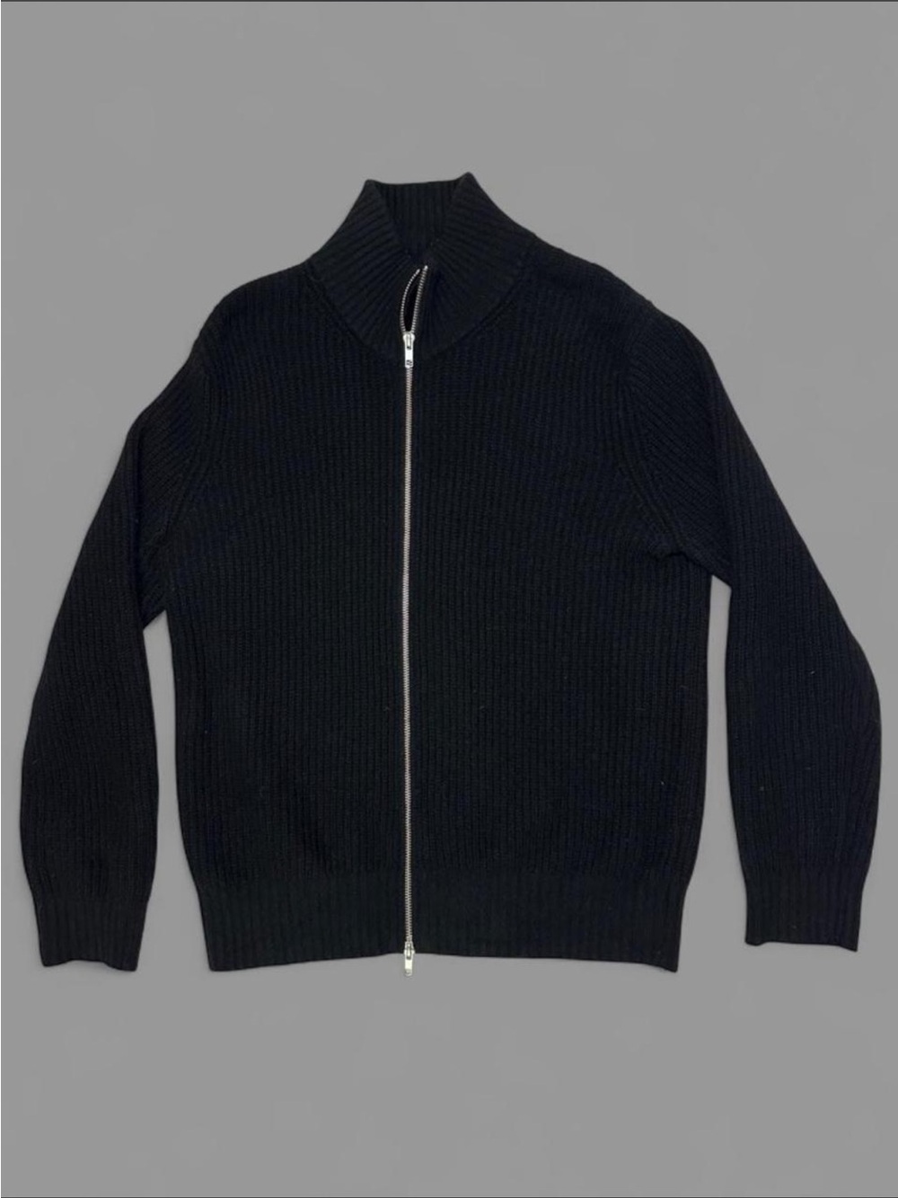 Quince Black Ribbed Turtleneck Sweater